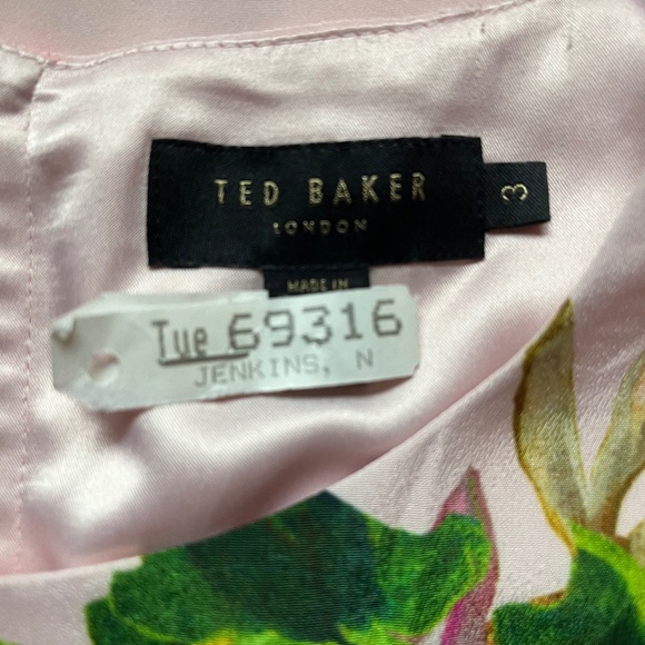 Ted Baker Ramonda Symmetrical Orchid Print Floral Leaves Tunic Dress Barbie Pink - Picture 14 of 15